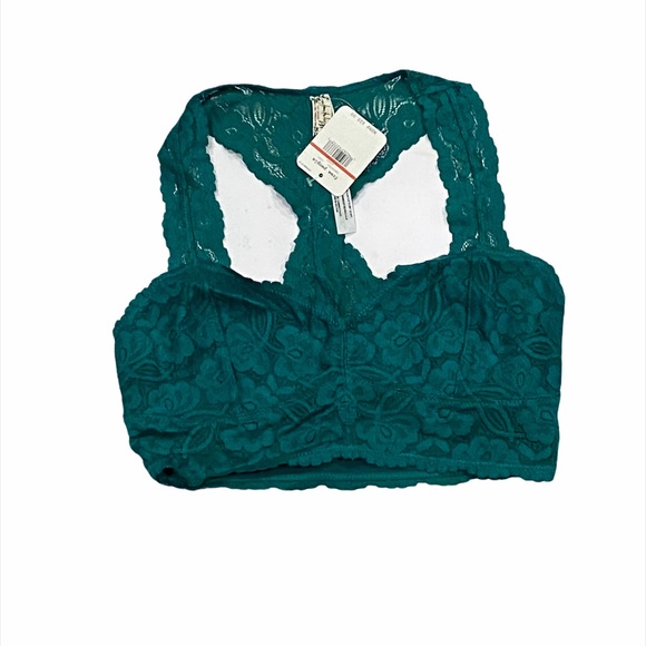 Free People Green Galloon Lace Racerback Green NWT - Picture 3 of 3